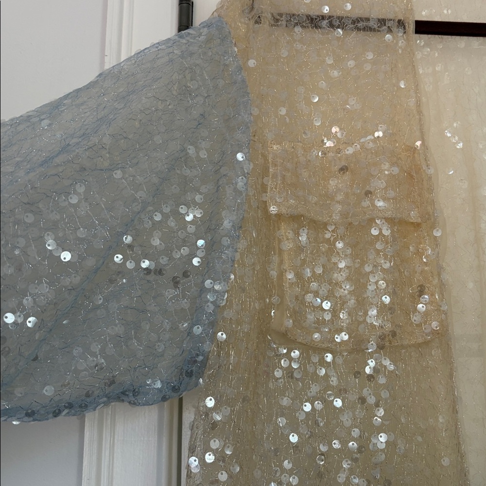 Anthropologie Cream Sequin Cardigan - Picture 5 of 9